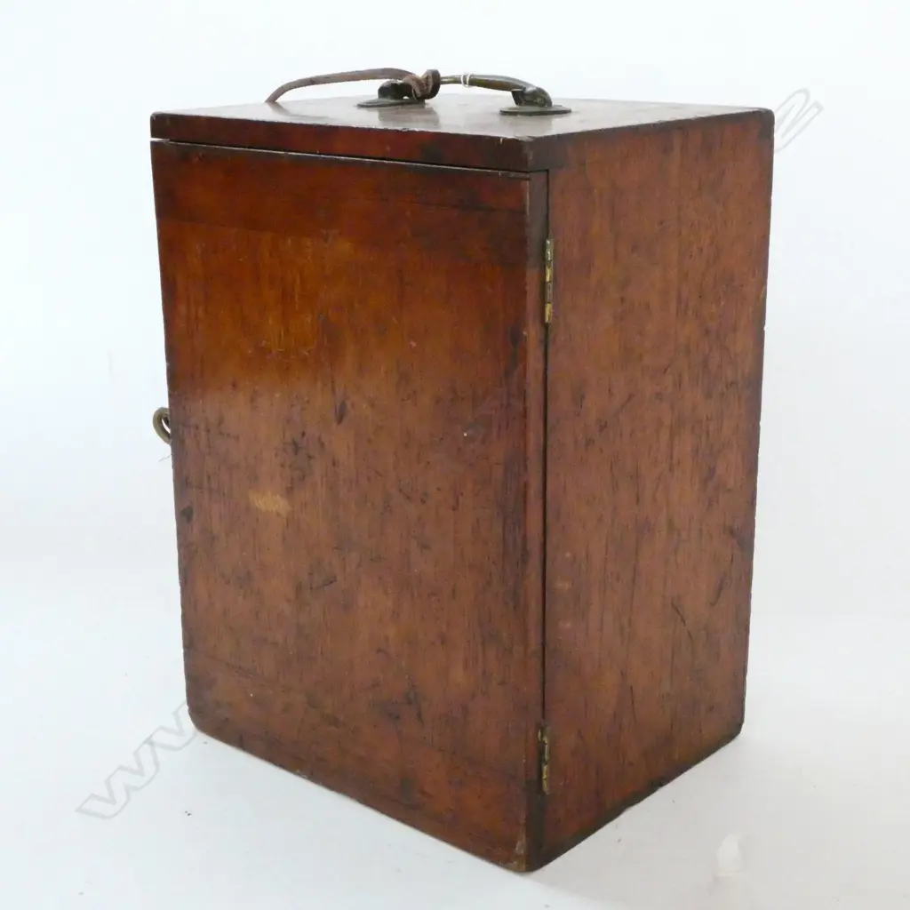 J. H. STEWARD 406 & 66 STRAND & 54 CORNHILL, LONDON No.701 BRASS MONOCULAR MICROSCOPE w SLIDES & BULLSEYE IN MAHOG BOX Image 1++
